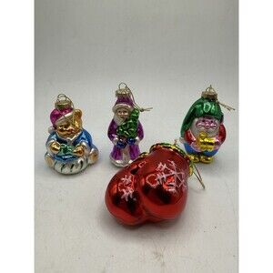 Vintage Thomas Pacconi Museum 4 Christmas Ornaments Mittens Bear Gnome Santa